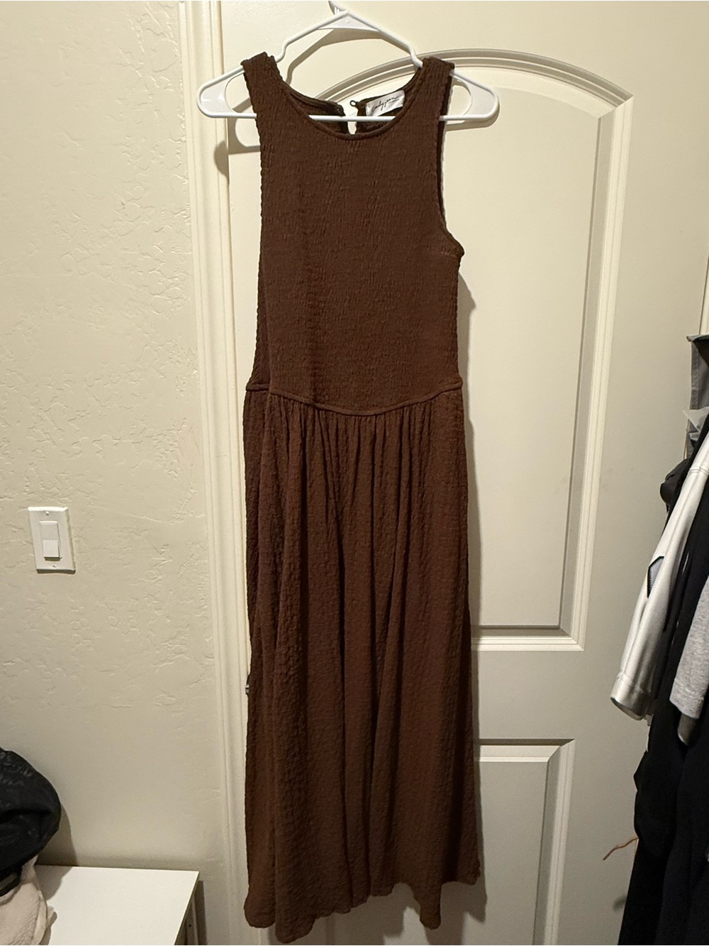 Carly Jean Los Angeles Chocolate Brown Sleeveless Maxi Dress